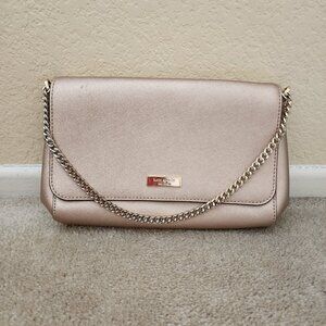 Kate Spade Rose Gold Handbag with Silver Chain